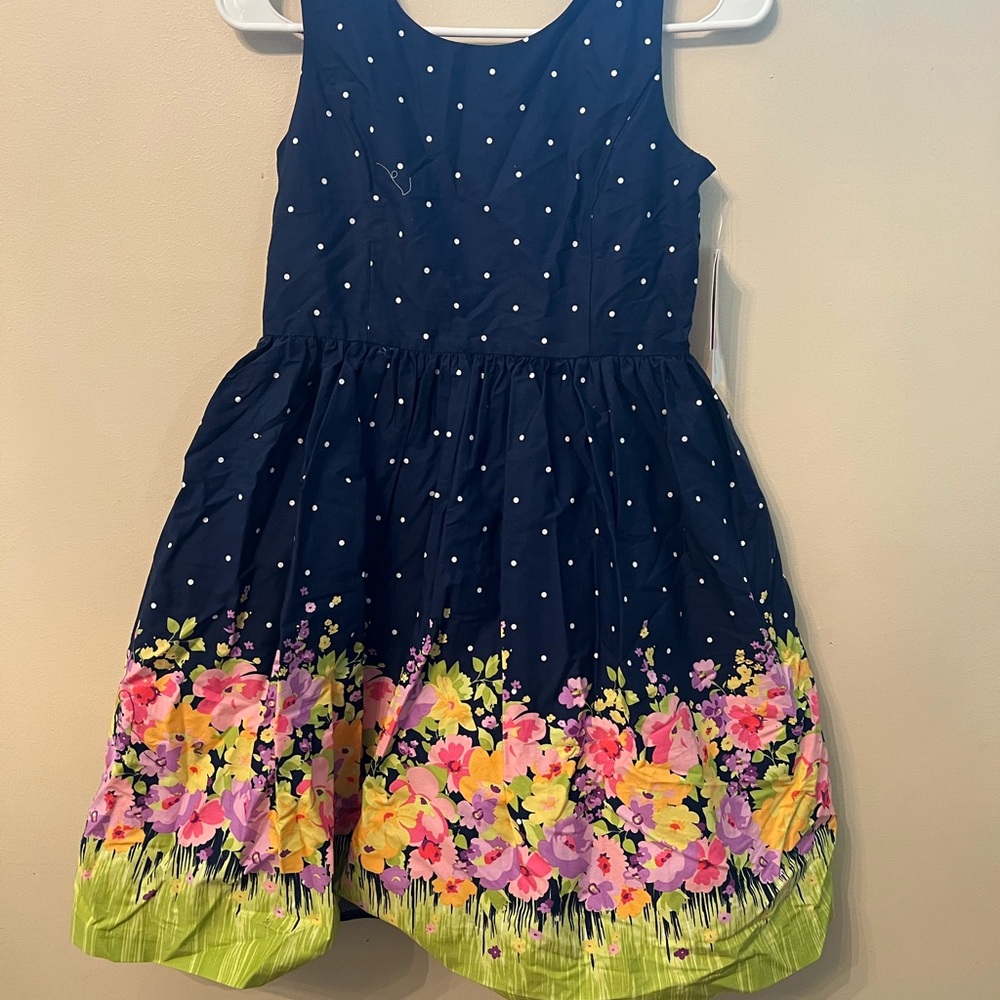 Bonnie Jean Floral Kids Dress - Navy and Multicolor